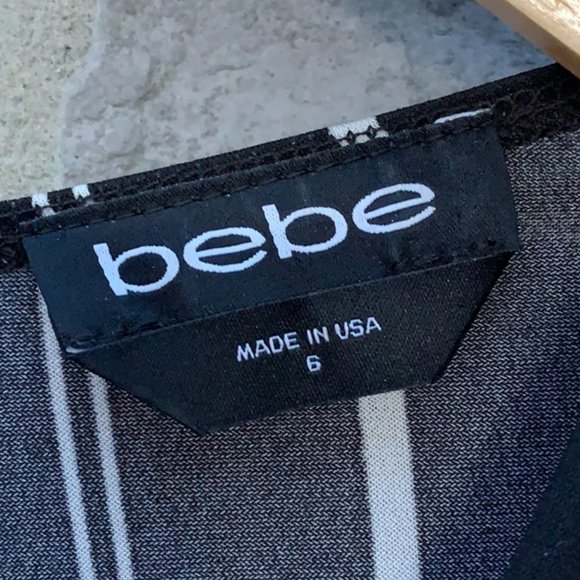 Bebe black and white striped women's jumpsuit - Picture 3 of 4